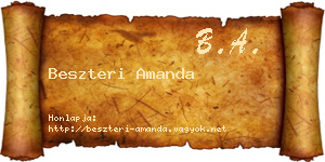 Beszteri Amanda névjegykártya